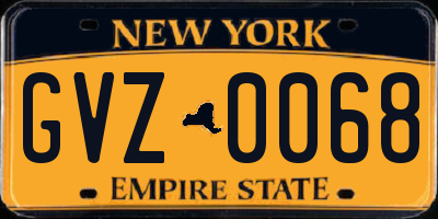 NY license plate GVZ0068