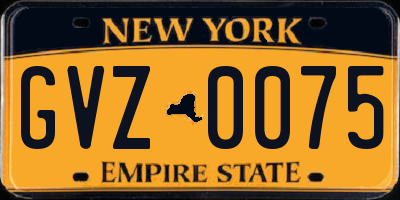 NY license plate GVZ0075