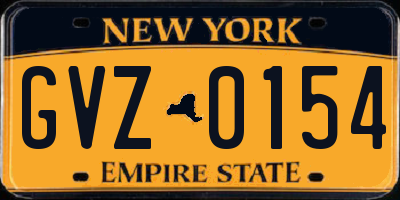 NY license plate GVZ0154