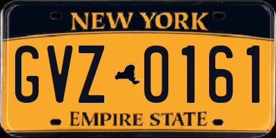 NY license plate GVZ0161