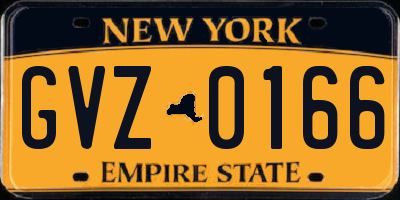 NY license plate GVZ0166