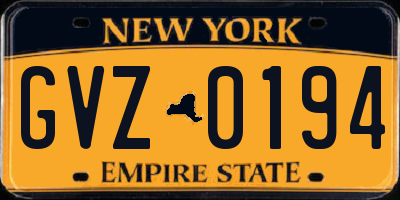 NY license plate GVZ0194