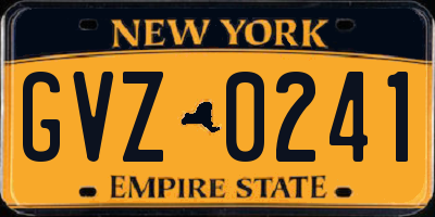 NY license plate GVZ0241