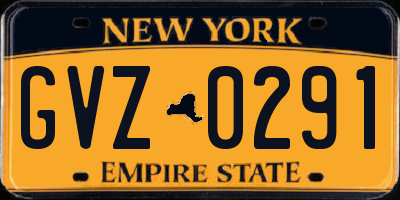 NY license plate GVZ0291
