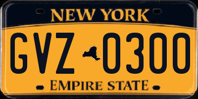 NY license plate GVZ0300