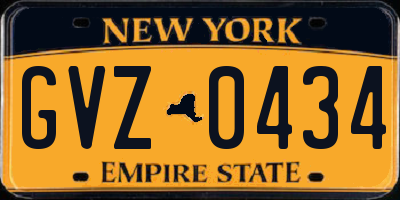 NY license plate GVZ0434