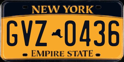 NY license plate GVZ0436