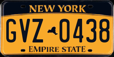 NY license plate GVZ0438
