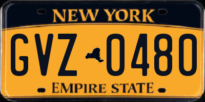 NY license plate GVZ0480
