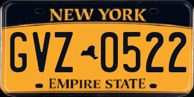 NY license plate GVZ0522