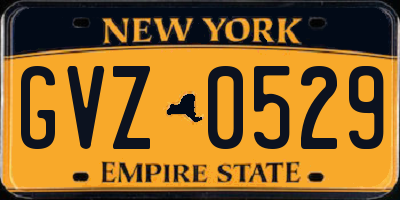 NY license plate GVZ0529