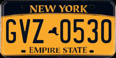 NY license plate GVZ0530