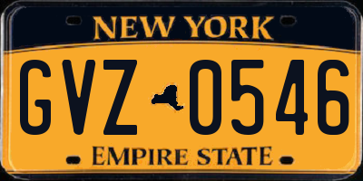 NY license plate GVZ0546