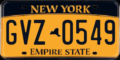 NY license plate GVZ0549