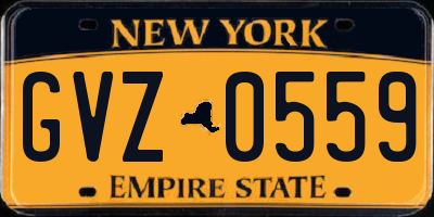 NY license plate GVZ0559