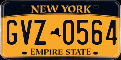 NY license plate GVZ0564