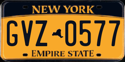 NY license plate GVZ0577