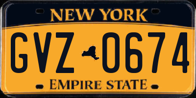 NY license plate GVZ0674