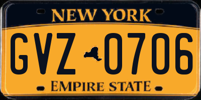 NY license plate GVZ0706