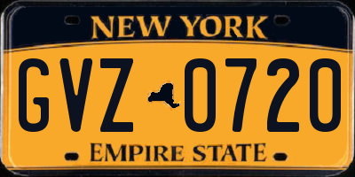 NY license plate GVZ0720