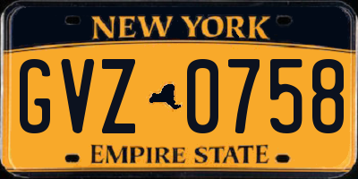 NY license plate GVZ0758