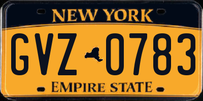 NY license plate GVZ0783