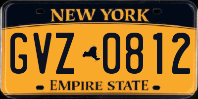NY license plate GVZ0812