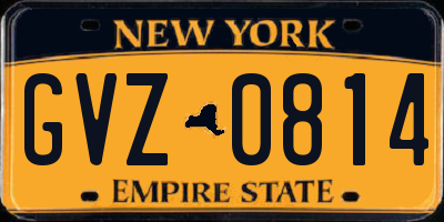 NY license plate GVZ0814