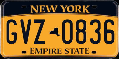NY license plate GVZ0836