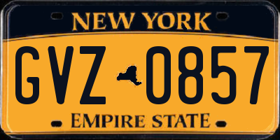 NY license plate GVZ0857
