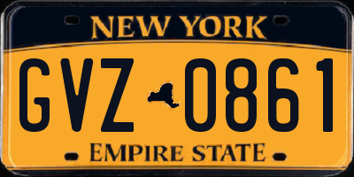 NY license plate GVZ0861