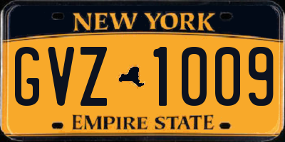 NY license plate GVZ1009