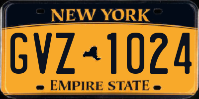 NY license plate GVZ1024