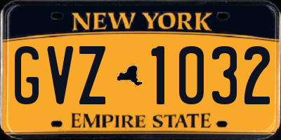 NY license plate GVZ1032