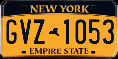 NY license plate GVZ1053
