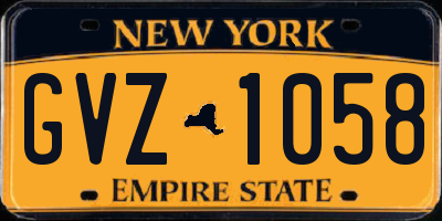 NY license plate GVZ1058