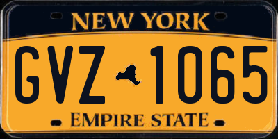 NY license plate GVZ1065