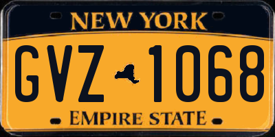 NY license plate GVZ1068