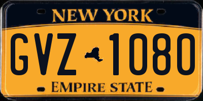 NY license plate GVZ1080