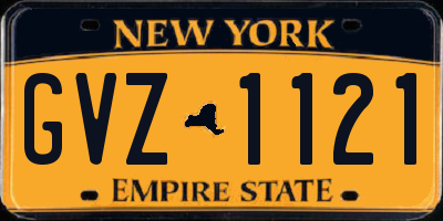 NY license plate GVZ1121