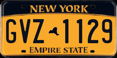 NY license plate GVZ1129