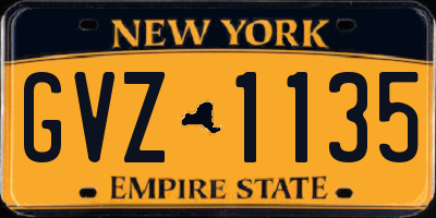 NY license plate GVZ1135