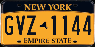 NY license plate GVZ1144