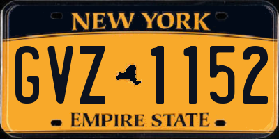 NY license plate GVZ1152