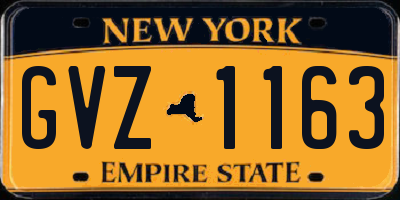 NY license plate GVZ1163