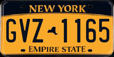 NY license plate GVZ1165