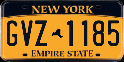 NY license plate GVZ1185