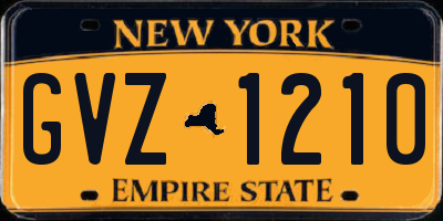 NY license plate GVZ1210