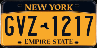 NY license plate GVZ1217