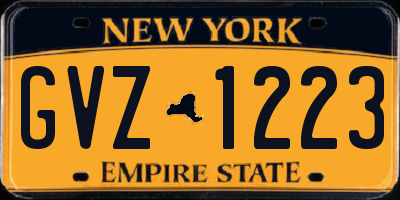 NY license plate GVZ1223